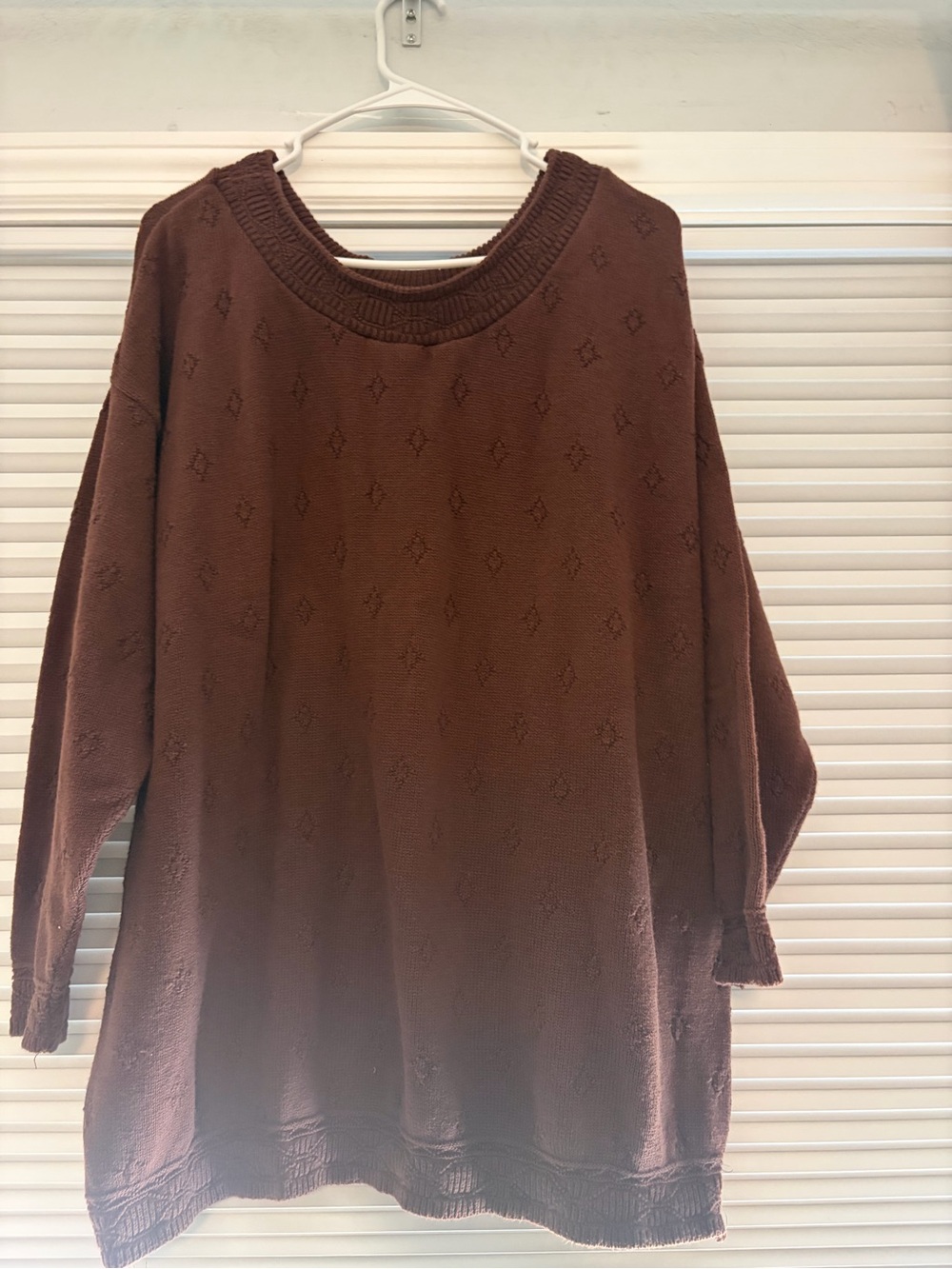 Women's Oversized Knit Dress - Brown